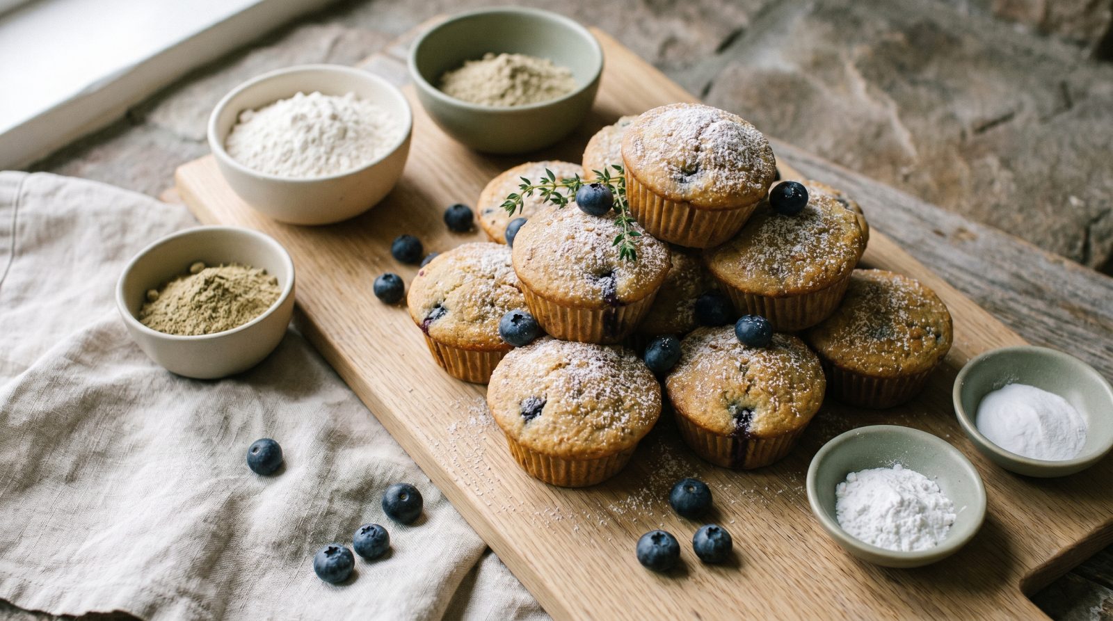 Hemp Blueberry Muffins