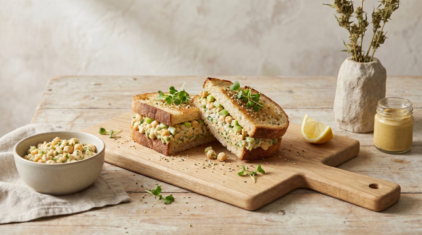 Hemp Chickpea Salad Sandwich